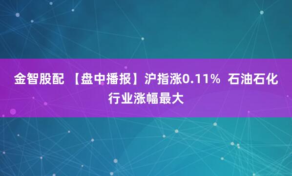 金智股配 【盘中播报】沪指涨0.11%  石油石化行业涨幅最大